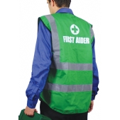 FIRST AIDER Pre-Printed Green Hi Vis Vest