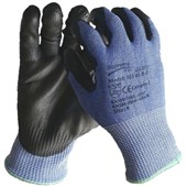 Supreme 555BLB-E Cut E Blue Liner Work Gloves with PU Coating - 13g