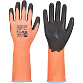 Portwest A631 Vis-Tex Cut D Long Cuff Glove with PU Palm Coating - 13g
