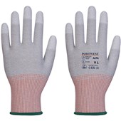 Portwest A696 LR13 ESD Antistatic Cut B PU Fingertip Gloves - 13 gauge (Pack of 12)