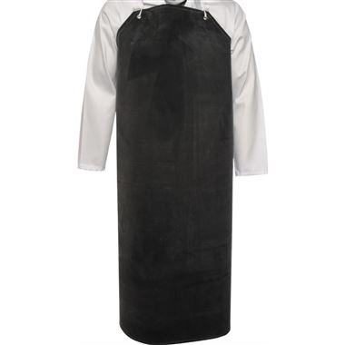 Black Butyl Rubber Apron Complete With Ties - Heavy Duty