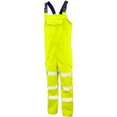 Leo Workwear Northam Yellow EcoViz 10K Waterproof Breathable Hi Vis Bib & Brace