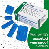 HypaPlast Blue Plasters Assorted (Pack 100)
