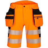 Portwest DX446 DX4 Orange Stretch Hi Vis Holster Pocket Shorts