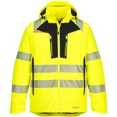 Portwest DX461 DX4 Yellow/Black Stretch Padded Lined Waterproof Hi Vis Winter Jacket