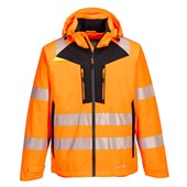 Portwest DX462 DX4 Orange Stretch Waterproof Breathable Hi Vis Shell Rain Jacket