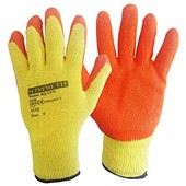 Orange Builders Grip Gloves with Latex Palm Coating - 10g