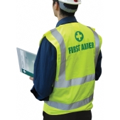 FIRST AIDER Pre-Printed Yellow Hi Vis Vest