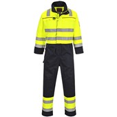 Potwest FR60 Bizflame Multi Flame Resistant Anti Static Arc Yellow/ Navy Hi Vis Coverall