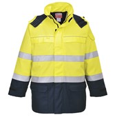 Portwest FR79 Yellow/Navy Bizflame Multi Rain Lined Waterproof Flame Resistant Anti Static Arc Hi Vis Jacket