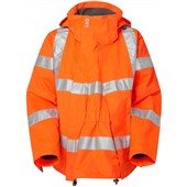 Leo Workwear Rosemoor Orange Women's Waterproof Breathable Hi Vis Jacket with Maternity Expander