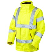 Leo Workwear Rosemoor Yellow Mesh Lined Waterproof Breathable Women's Hi Vis Jacket 