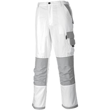 Portwest KS54 White Polycotton Painters Pro Trousers 245g