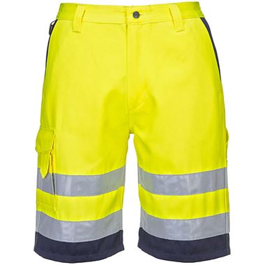 Portwest L043 Yellow Lightweight Polycotton Hi Vis Shorts