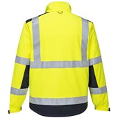 Portwest MV72 Yellow/Navy Modaflame Softshell Inherent Flame Resistant Anti Static Arc Hi Vis Softshell Jacket
