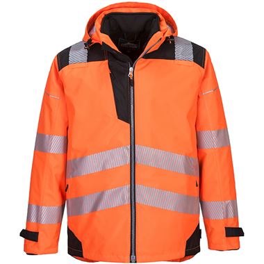 Portwest PW365 PW3 Orange/Black Waterproof Hi Vis 3-in-1 Jacket