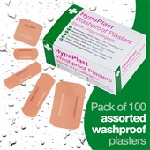 HypaPlast Washproof Plasters Assorted (Pack 100)
