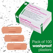 HypaPlast Washproof Plasters 7.2cm x 2.5cm (Pack 100)