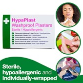 HypaPlast Washproof Plasters 7.2cm x 2.5cm (Pack 100)