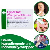 HypaPlast Pink Washproof Plasters 7.2cm x 5cm (Pack of 100)