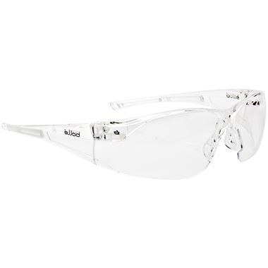 Bolle Rush RUSHPSI Clear Safety Glasses with Adjustable Cord - Anti Scratch & Anti Fog Lens