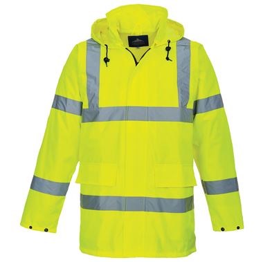 Portwest S160 Yellow Mesh Lined Hi Vis Waterproof Jacket
