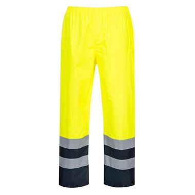 Portwest S486 Yellow/Navy Two Tone Hi Vis Waterproof Trousers