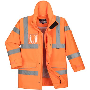 Portwest S590 Orange PWR Mesh Lined Hi Vis Extreme Breathable Waterproof Jacket