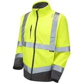 Leo Workwear Buckland Yellow EcoViz Hi Vis Softshell Jacket (3L)