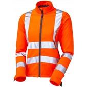 Leo Workwear Honeywell Orange EcoViz Stretch Women's Hi Vis Softshell Jacket (3L)