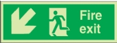 fire exit running man right arrow diag. down left 