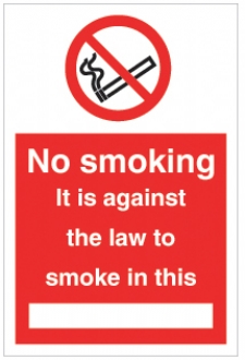 No Smoking against the law in this 