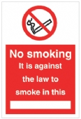 No Smoking against the law in this 