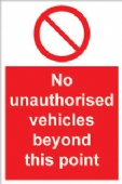 No unauthorised vehichles beyond this point