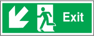 exit arrow diagonal down left 