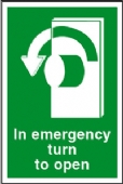 in emergency turn to open-left 