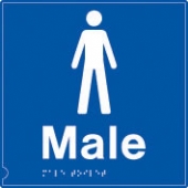 male symbol - (white & blue)