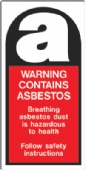 warning contains asbestos Label