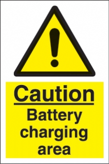 caution - battery charging area 