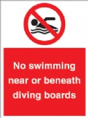 no swimming near or beneath diving boards 