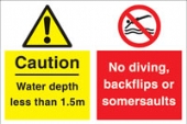 caution water depth.... no diving.... 