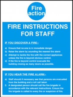 fire instructions to staff 