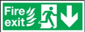 fire exit/running man arrow down 