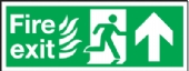 fire exit/running man arrow up 
