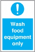wash food equipment only 