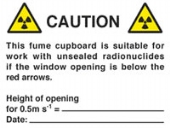 caution fume cupboard 