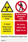 rad. control. area - x-rays fixed n/e red light  