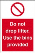 do not drop litter - use the bins provided 