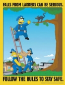 Simpsons falls from ladders