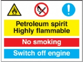 petroleum sprit no smoking switch off/